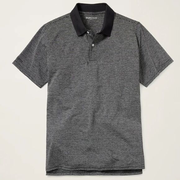 Bonobos Other - BONOBOS Black and Gray Striped Performance Golf Standard Fit Polo Shirt Sz M